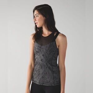Lululemon Running In The City Tank in Stripe Play Slate Black Size 4